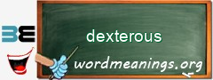 WordMeaning blackboard for dexterous